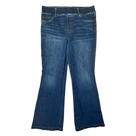 SPANX Denim - SPANX Everywear Flare Jeans Pull On High Rise Stretch Denim XL 14 Petite